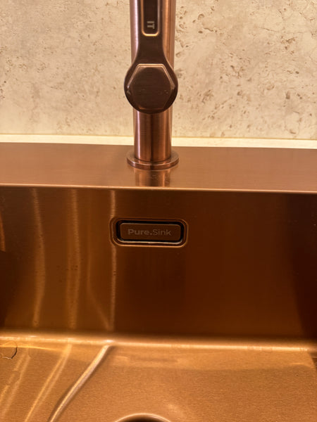 Pure.Sink Exclusivo Copper sink with drainer 86x52 cm Tapwing right