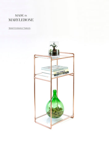 Console Table, Entrance Table, Copper & Acrylic
