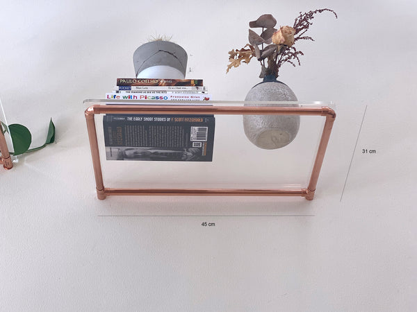 Olivia: Handcrafted Floating Shelve With Clear Acrylic
