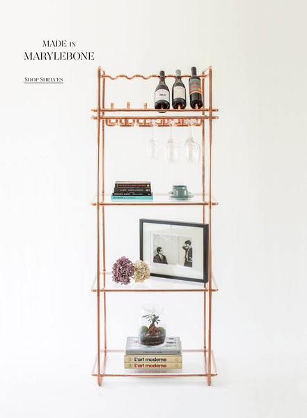 Shelves, Copper & Clear Acrylic