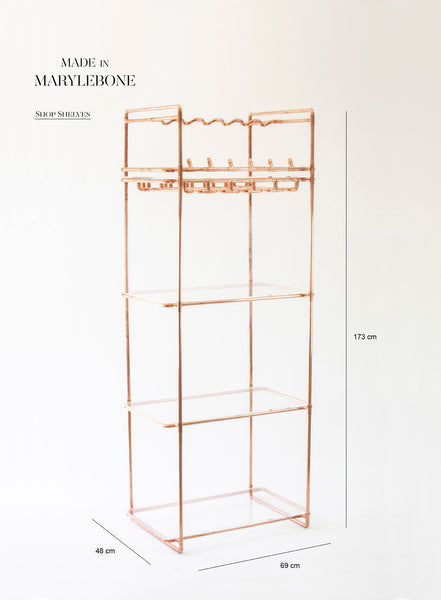 Shelves, Copper & Clear Acrylic