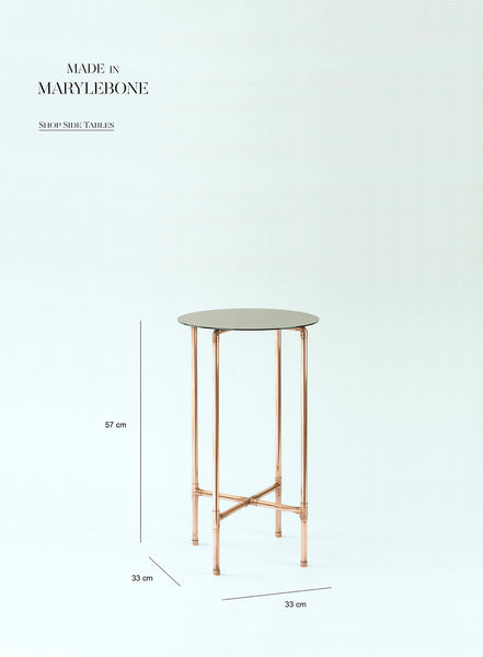 Side Table, Copper & Bronze Mirror Acrylic