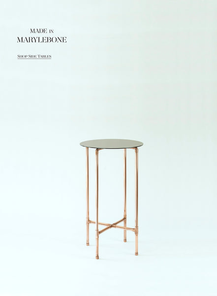 Side Table, Copper & Bronze Mirror Acrylic