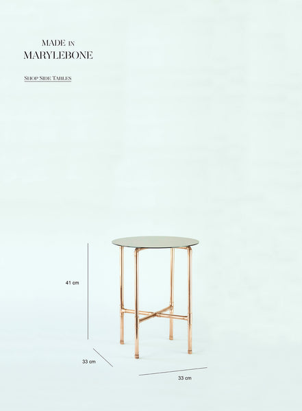 Side Table, Copper & Bronze Mirror Acrylic