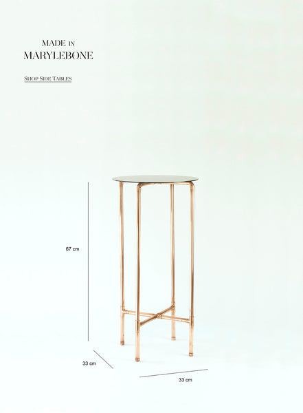 Side Table, Copper & Bronze Mirror Acrylic