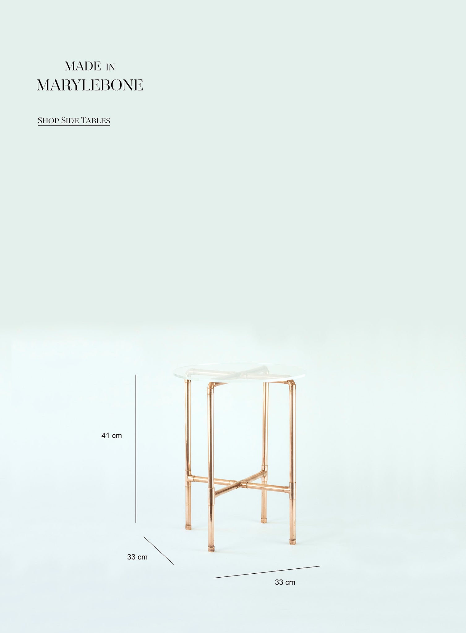 Side Table, Copper & Acrylic